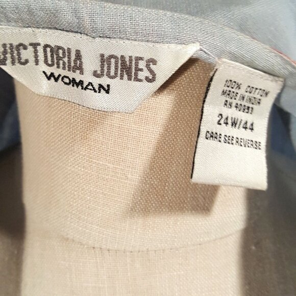 Vintage 90s Womans Vest Plus 24W Blue Pinstriped Gardening Garden - Picture 6 of 9